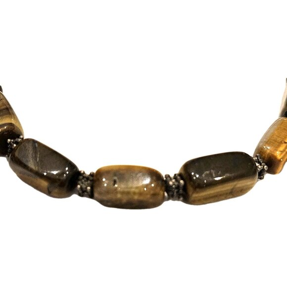 Vintage Tiger’s Eye Gemstone Large Beaded Necklace - Picture 3 of 3